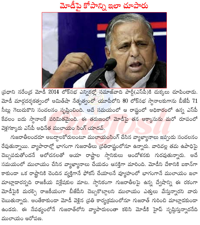 mulayam singh about gujarathies,sp president mulayam singh,mulayam singh vs narendra modi,mulayam singh about utthar pradesh elections,bjp president amith shah,mulayam singh son akhilesh yadav  mulayam singh about gujarathies, sp president mulayam singh, mulayam singh vs narendra modi, mulayam singh about utthar pradesh elections, bjp president amith shah, mulayam singh son akhilesh yadav